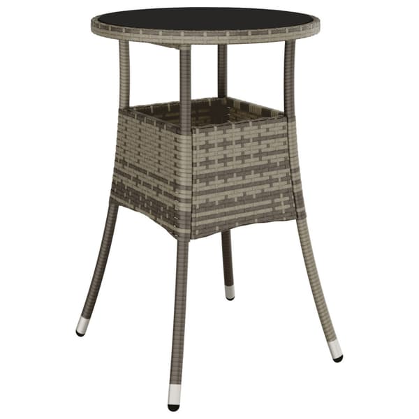 Trädgårdsmöbelset 5 pcs Grå konstrotting