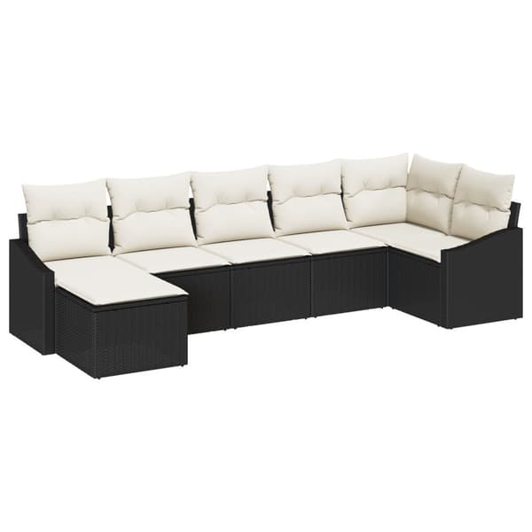 Soffset med kudde 7 pcs Svart konstrotting