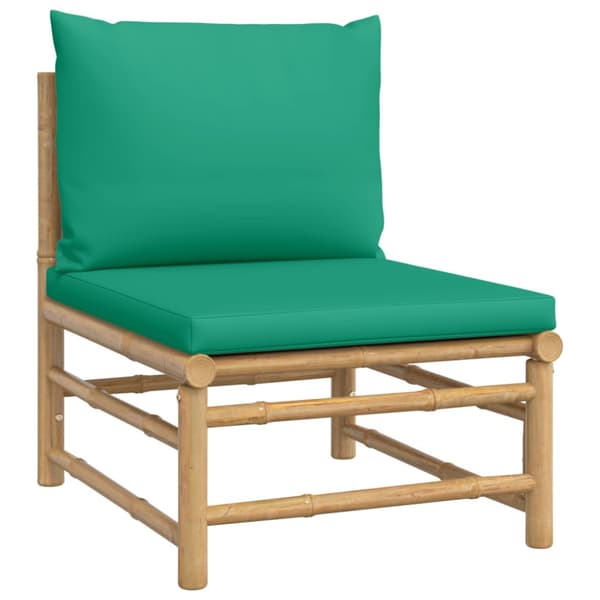 Loungegrupp 4 delar gröna dynor bambu