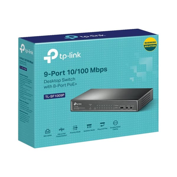 TP-Link TL-SF1009P - switch - 9 portar - ohanterad