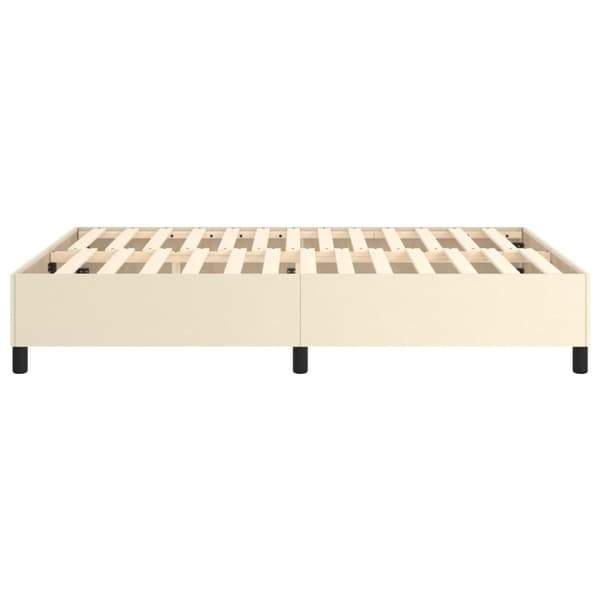 Boxspring-sängram gräddvit 140x200 cm konstläder