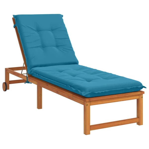 Solstol Kudde GEMERT 100% Polyester Ljusblå 190 x 50 x 9 cm