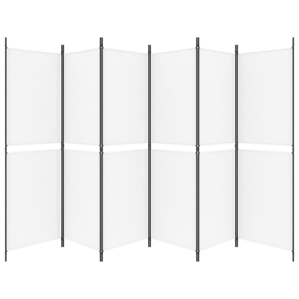 Rumsavdelare 6 paneler vit 300x180 cm tyg