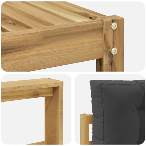 Utomhussoffset med kudde 5 pcs Vit och antracit Polyester