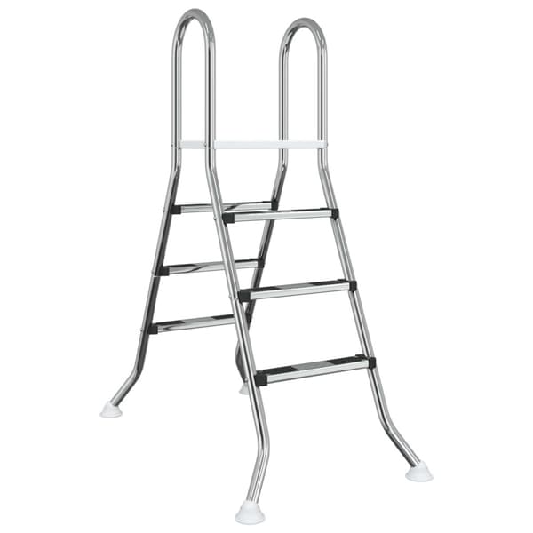Stege för ovanmarkspool 100 cm 3-Step Rostfritt Stål 304 Silver