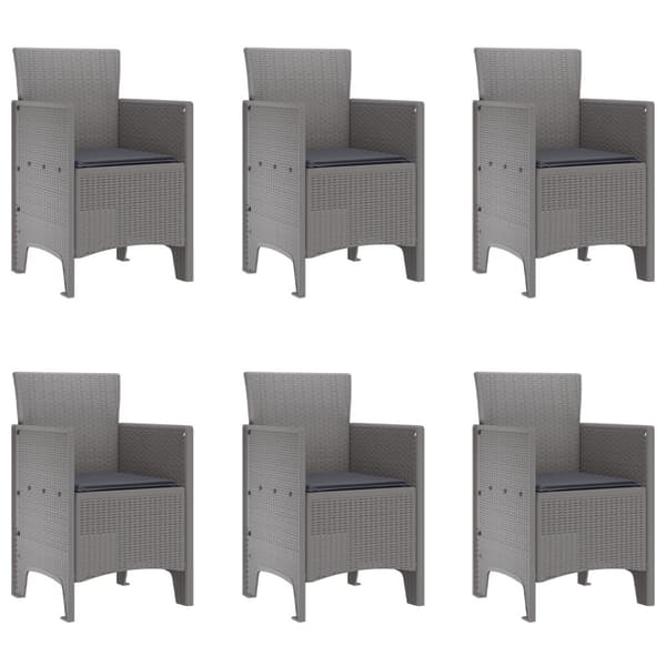 Trädgårdsmöbelset 7 pcs Ljusgrå Polypropylen