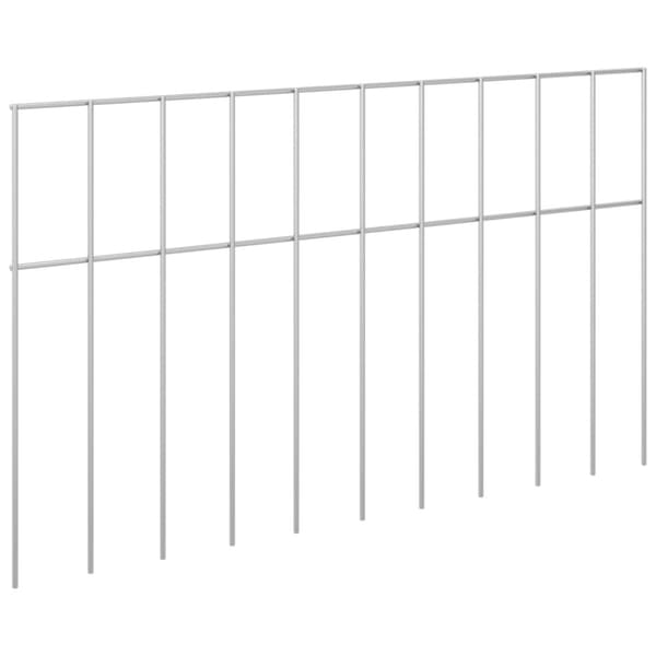 Trädgårdsstängselpanel 24 pcs Galvaniserat stål Silver