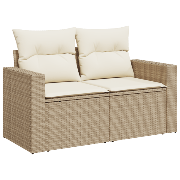 Trädgårdsoffset 9 pcs Beige konstrotting