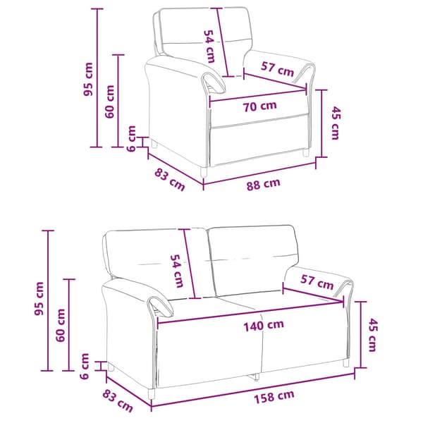 Soffset 2 st Rosa Tyg