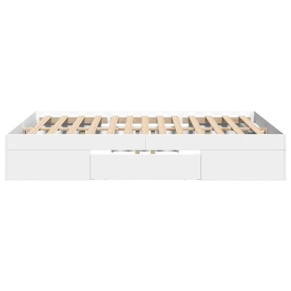 Sängram vit 135x190 cm konstruerat trä
