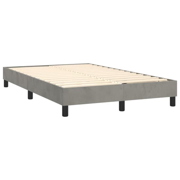 Ramsäng med madrass ljusgrå 120x200 cm sammet