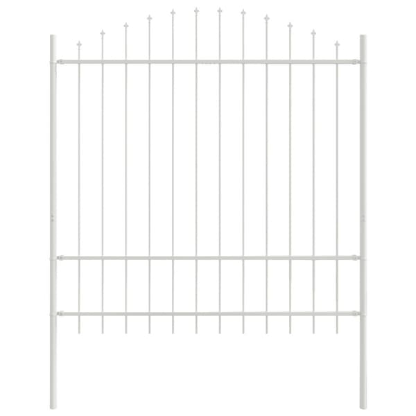 Trädgårdsstängsel 4 pcs Vit 170 x 215 cm Pulverlackerat stål