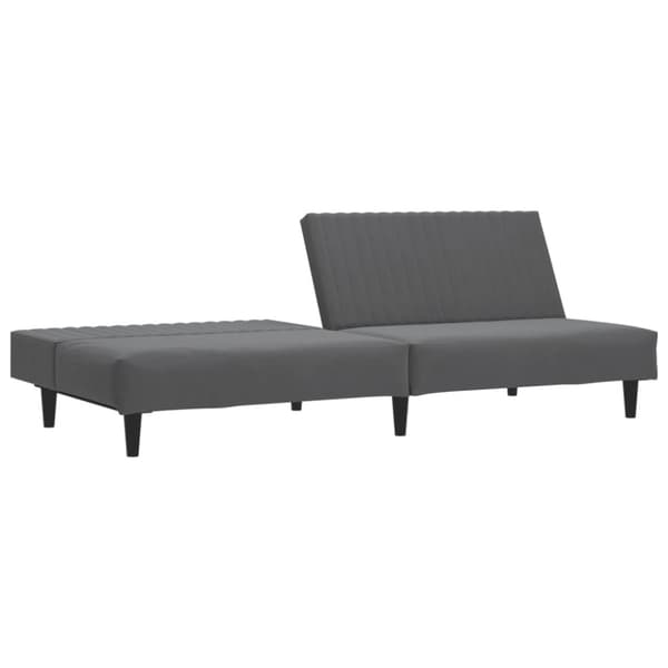 Bäddsoffa 2-sits mörkgrå sammet