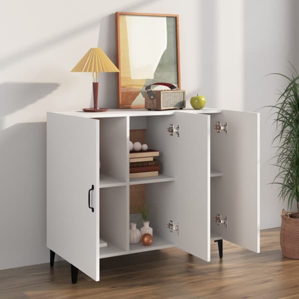 Skänk vit 90x34x80 cm konstruerat trä