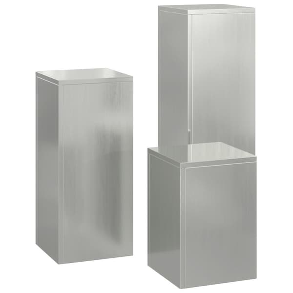Växtställ 3 pcs Silver Galvaniserat stål