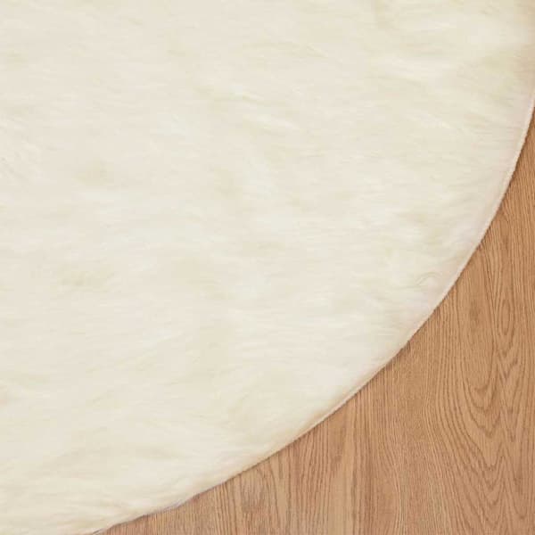 Fuskfäll matta TAFALLA Vit Ø 160 cm Polyester