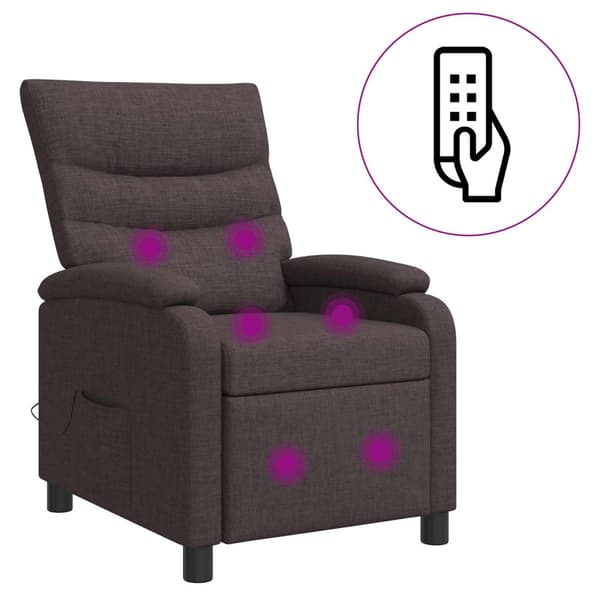 Massagefåtölj Mörkbrun Tyg