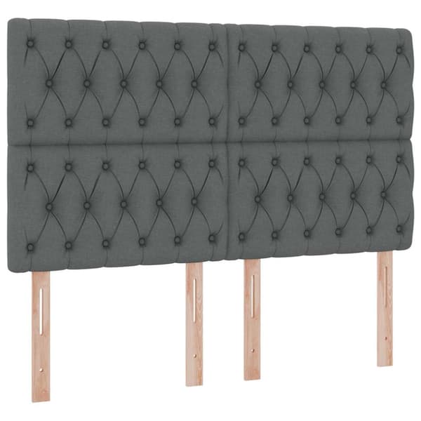 Förvaringssäng med LED med led Mörkgrå 140 x 200 cm Polyester