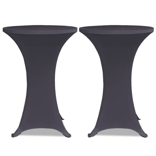 Elastiskt bordsöverdrag 2 st 80 cm antracit