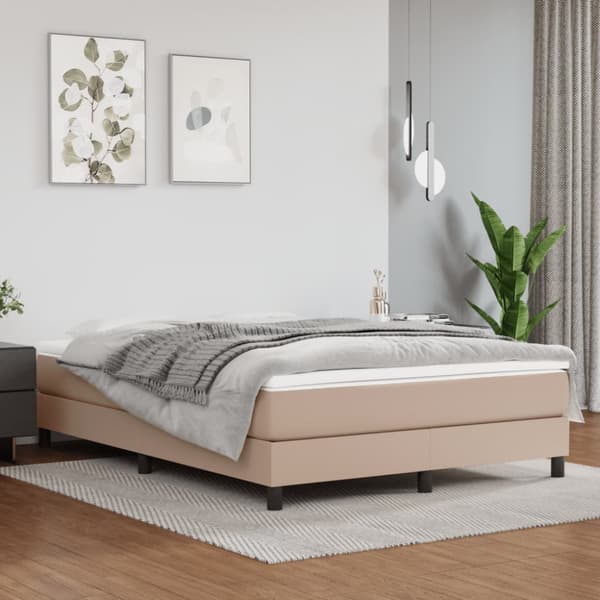 Boxspring-sängram cappuccino 140x200 cm konstläder