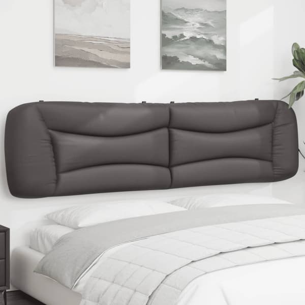 Headboard Cushion "Hvar" Grey 200 cm Faux Leather