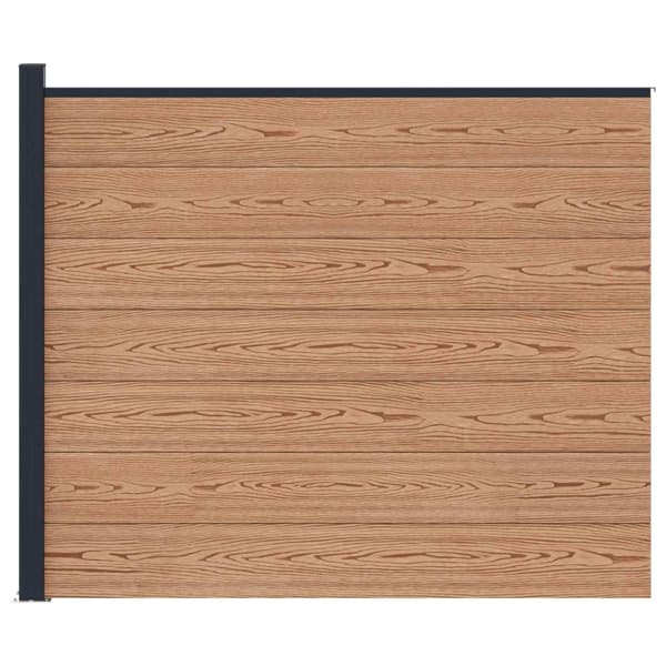 Stängselpanel WPC och aluminium Brun