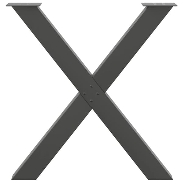 Matbordsben X-formade 2 st antracit 80x(72-73) cm stål
