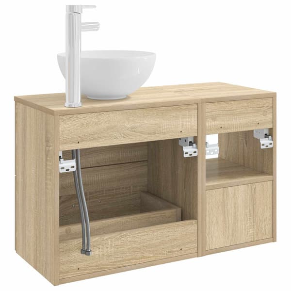 Badrumsmöbelset 2 pcs Sonoma-ek Konstruerat trä