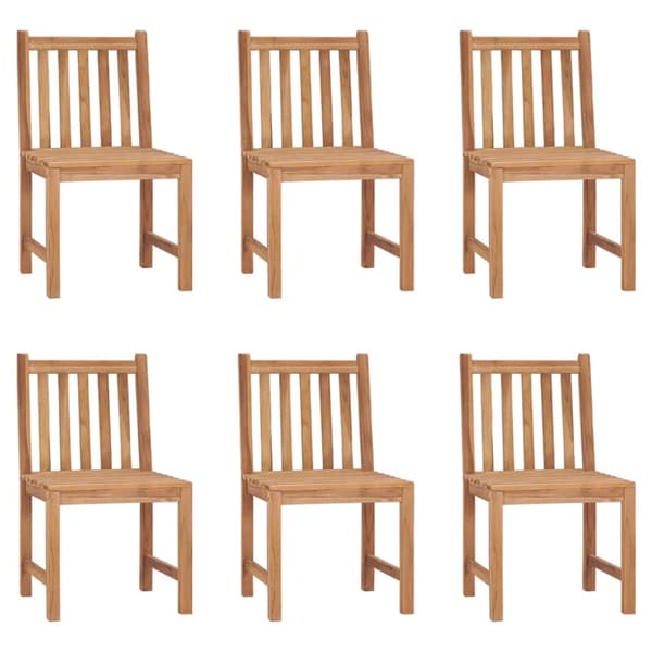 Trädgårdsstolar 6 st med dynor massiv teak