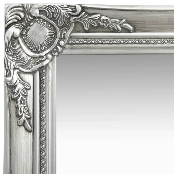 Väggspegel barockstil 40x40 cm silver