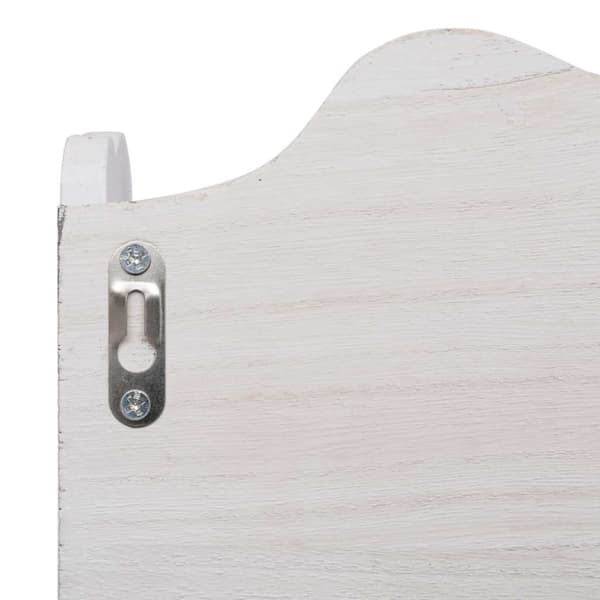 Väggkrokar med förvaring vit 50x10x30 cm trä