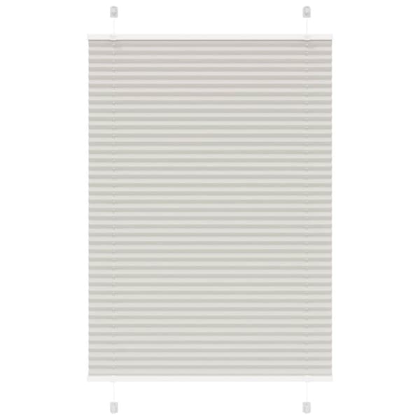 Plisserad persienn ljusgrå 85x150 cm tyg bredd 84,4cm polyester