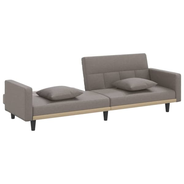 Bäddsoffa med kuddar taupe tyg