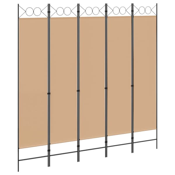 5-panel rumsavskiljare Beige 200 x 200 cm Tyg