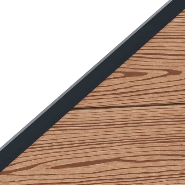 Stängselpanel 3 pcs WPC och aluminium Brun