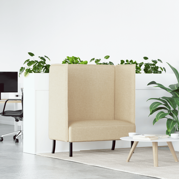 Hög Ryggsoffa 101cm Kräm tyg