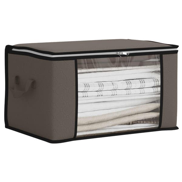 Förvaringslåda med transparent sidofönster 2 pcs Grå
