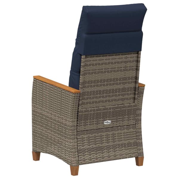 Fällbar trädgårdstol 2 pcs Grå och Marinblå 64 x 57,5 x 112 cm