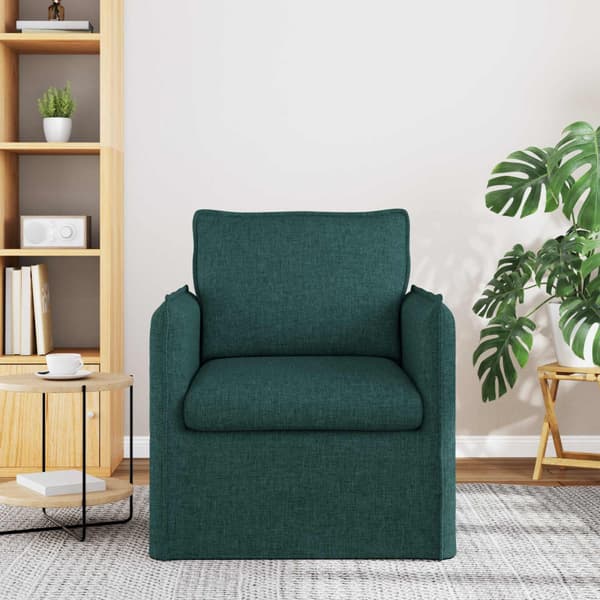 Soffa Mörkgrön 195 x 82 x 85 cm tyg