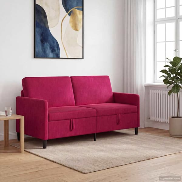 Soffa med förvaring Vinröd 172 x 78 x 87 cm Polyester