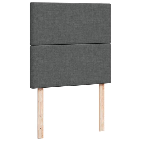 Ramsäng med madrass mörkgrå 80x200 cm tyg