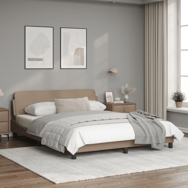 Bed Frame "Dover" Cappuccino 160x200 cm Faux Leather