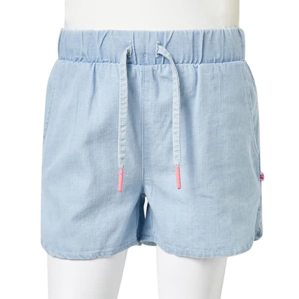 Barnshorts mjuk denimblå 128