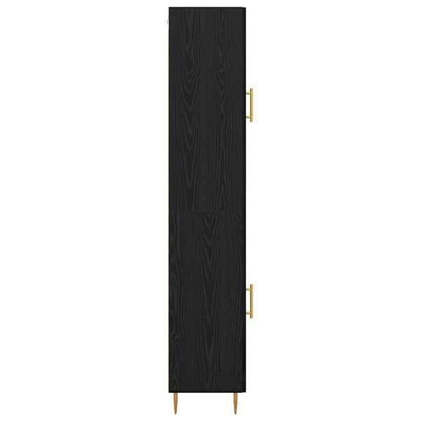 Skåp 2 pcs Svart Ek Glas