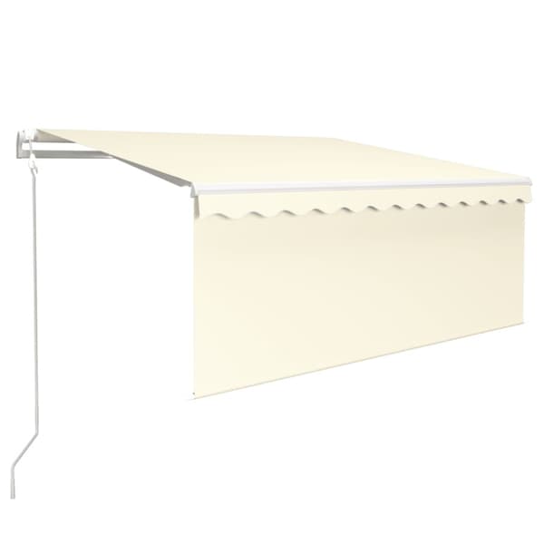 Automatisk markis vindsensor rullgardin LED 3,5x2,5m gräddvit