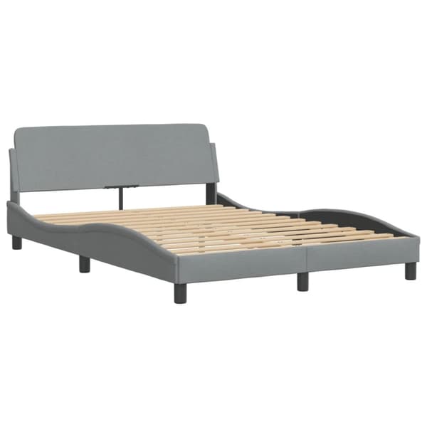 Bed Frame without Mattress "Hvar" Light Grey 120x200 cm Fabric