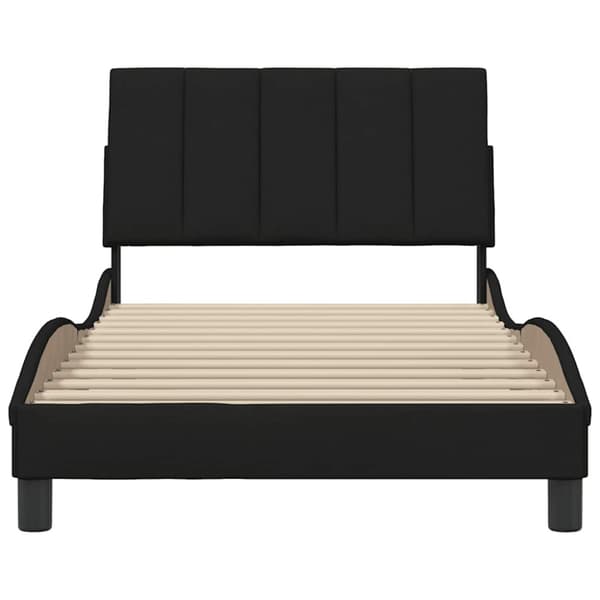 Bed Frame without Mattress "Hanko" Black 100x200 cm Fabric