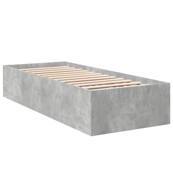 Golvsängsram Betonggrå 80 x 200 cm Konstruerat trä