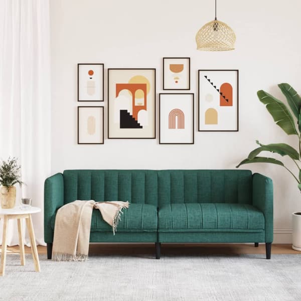 Soffa 2-sits mörkgrön tyg