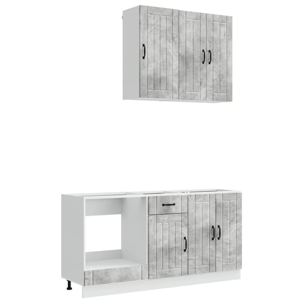 Köksenhet LUCCA 5 pcs Betonggrå Konstruerat trä
